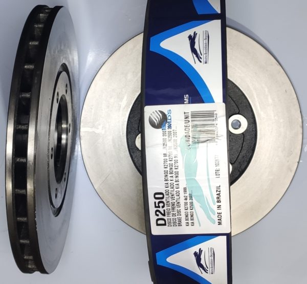 Par de Disco de Freio Ventilado Dianteiro Bongo K2500 2.5 Todos e K2700 4X2 99/... - Imagem 2